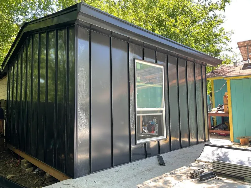 Black standing seam metal wall panels for Metal Roof Installation in Concord